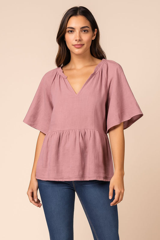 Breezy Mauve Tunic Top